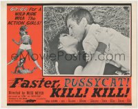 8k0894 FASTER, PUSSYCAT! KILL! KILL! LC 1965 Russ Meyer, Tura Satana in major lip lock in hay loft!