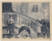 8k0902 FOOL THERE WAS LC 1922 Estelle Taylor as The Vampire staring at Lewis Stone on stairs!