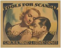 8k0903 FOOLS FOR SCANDAL LC 1938 wonderful close up of Carole Lombard & Fernand Gravey, ultra rare!