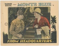 8k0907 FROM HEADQUARTERS LC 1929 c/u of Monte Blue laughing at Lionel Belmore with rifle, rare!