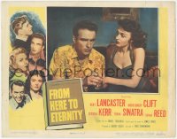 8k0908 FROM HERE TO ETERNITY LC 1953 c/u of Donna Reed comforting Montgomery Clift with drink!