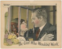 8k0920 GIRL WHO WOULDN'T WORK LC 1925 Barrymore holding De La Motte through prison bars, ultra rare!