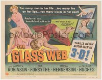 8k0604 GLASS WEB 3D TC 1953 too many men in her life, too many lies on her lips, she was bad!