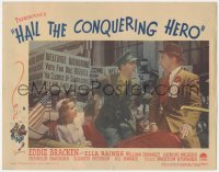 8k0948 HAIL THE CONQUERING HERO LC #5 1944 Franklin Pangborn, Eddie Bracken & Ella Raines in parade!