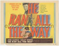 8k0609 HE RAN ALL THE WAY TC 1951 John Garfield & Shelley Winters have a dynamite kind of love!