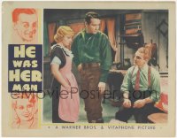 8k0512 HE WAS HER MAN LC 1934 James Cagney sitting by Joan Blondell & Victor Jory, ultra rare!