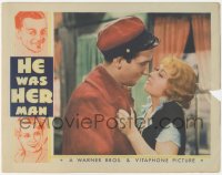 8k0516 HE WAS HER MAN LC 1934 romantic c/u of Victor Jory about to kiss Joan Blondell, ultra rare!