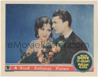 8k0953 HEART OF A FOLLIES GIRL LC 1928 c/u of beautiful Billie Dove & Larry Kent with rose bouquet!