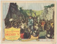 8k0955 HENRY V LC #3 1947 Laurence Olivier gives his St. Crispin's Day speech to his men!