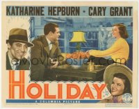 8k0970 HOLIDAY LC 1938 great c/u of Katharine Hepburn & Cary Grant smiling at each other!