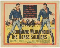 8k0615 HORSE SOLDIERS TC 1959 art of U.S. Cavalrymen John Wayne & William Holden, John Ford