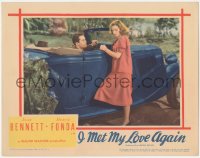 8k0984 I MET MY LOVE AGAIN LC 1938 Louise Platt looks away from Henry Fonda sitting in car!