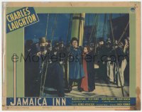 8k1008 JAMAICA INN LC 1939 Charles Laughton & Maureen O'Hara on ship's deck, Hitchcock, rare!