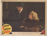 8k1012 JOHNNY EAGER LC 1942 Lana Turner tells Robert Taylor to beat it or she'll slug him!
