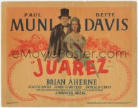 8k0633 JUAREZ TC 1939 great image of Bette Davis & Paul Muni, William Dieterle, ultra rare!