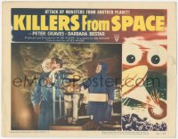 8k1023 KILLERS FROM SPACE LC #4 1954 close up of Peter Graves & bug-eyed man in laboratory!