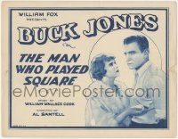 8k0646 MAN WHO PLAYED SQUARE TC 1924 super close up of tough Buck Jones & pretty Wanda Hawley!