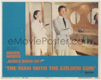 8k1069 MAN WITH THE GOLDEN GUN West Hemi LC #1 1974 Maud Adams w/ gun at Roger Moore as James Bond!