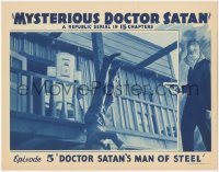 8k1094 MYSTERIOUS DOCTOR SATAN chapter 5 LC 1940 robot by man falling over balcony, Man of Steel!