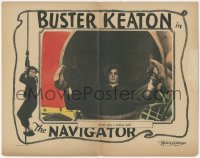 8k1097 NAVIGATOR LC 1924 wonderful close up of Buster Keaton falling into pipe on ship, ultra rare!