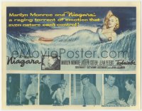 8k0657 NIAGARA TC 1953 classic artwork of gigantic sexy Marilyn Monroe on famous waterfall!