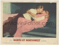 8k1105 NORTH BY NORTHWEST LC #3 1959 Cary Grant & Eva Marie Saint kissing in train's upper berth!
