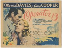 8k0662 OPERATOR 13 TC 1934 romantic close up of Gary Cooper & pretty Marion Davies, very rare!