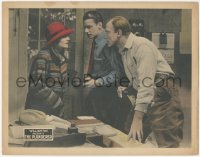 8k1130 PLUNDERER LC 1924 Evelyn Brent whispers to Frank Mayo & another man in office!