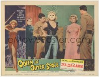 8k1141 QUEEN OF OUTER SPACE LC #7 1958 sexy Zsa Zsa Gabor watches as Laurie Mitchell is captured!