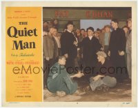 8k1142 QUIET MAN LC #6 1951 John Wayne & Victor McLaglen clasp hands while sitting on ground!