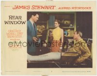 8k1144 REAR WINDOW LC #5 1954 Alfred Hitchcock, Wendell Corey talks to Grace Kelly & Jimmy Stewart!