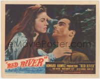 8k1148 RED RIVER LC #5 1948 super c/u of Montgomery Clift & pretty Joanne Dru, Howard Hawks