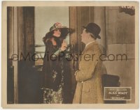 8k1149 REDHEAD LC 1919 Alice Brady in fancy clothes won't let man follow her inside, very rare!