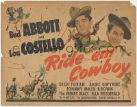 8k0677 RIDE 'EM COWBOY TC 1942 Bud Abbott & Lou Costello, great art of sexy cowgirls, ultra rare!