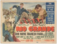 8k0679 RIO GRANDE TC 1950 great artwork of John Wayne & Maureen O'Hara, directed by John Ford!