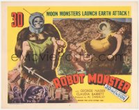 8k0527 ROBOT MONSTER 3D LC #4 1953 George Nader tries to save Claudia Barrett from wacky monster!