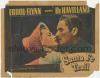 8k1166 SANTA FE TRAIL LC 1940 best portrait of Errol Flynn & Olivia De Havilland about to kiss!