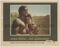 8k1173 SEARCHERS LC #1 1956 John Ford classic, c/u of barechested Jeff Hunter & scared Natalie Wood!
