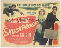 8k0686 SHOCKPROOF TC 1949 Douglas Sirk, Cornel Wilde & Pat Knight's marriage made them fugitives!