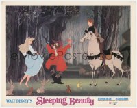 8k1186 SLEEPING BEAUTY LC R1970 Disney cartoon, Prince Phillip & Princess Aurora with forest animals!
