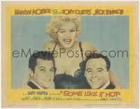 8k1190 SOME LIKE IT HOT LC #7 1959 classic portrait of Marilyn Monroe, Tony Curtis & Jack Lemmon!