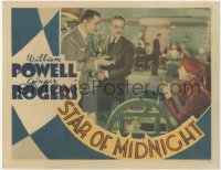 8k1201 STAR OF MIDNIGHT LC 1935 suave smoking William Powell by Frank Morgan stares at Ginger Rogers!