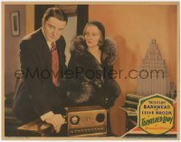 8k1214 TARNISHED LADY LC 1931 Tallulah Bankhead & Clive Brook listening to radio, ultra rare!