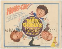 8k0705 THREE STOOGES GO AROUND THE WORLD IN A DAZE TC 1963 wacky art of Moe, Larry & Curly-Joe!