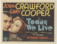 8k0707 TODAY WE LIVE TC 1933 Joan Crawford, Gary Cooper, Howard Hawks, William Faulkner, very rare!