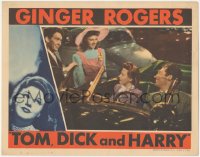 8k1240 TOM, DICK & HARRY LC 1941 Ginger Rogers & Burgess Meredith w/ Alan Marshal in convertible