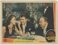 8k1255 TWO-FACED WOMAN LC 1941 Roland Young glaring at Greta Garbo playing up to Robert Sterling!