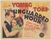 8k0711 UNGUARDED HOUR TC 1936 romantic close up of pretty Loretta Young & Franchot Tone!