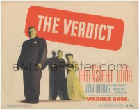 8k0716 VERDICT TC 1946 Peter Lorre pointing gun, Sydney Greenstreet, Joan Lorring, Don Siegel