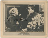 8k1275 WHEN A MAN SEES RED LC 1917 William Farnum gives a flower to sweet old lady, very rare!
